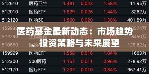 医药基金最新动态:市场趋势、投资策略与未来展望